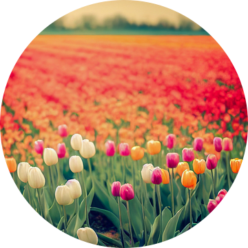 Kleurrijk tulpenveld in Nederland illustratie van Animaflora PicsStock