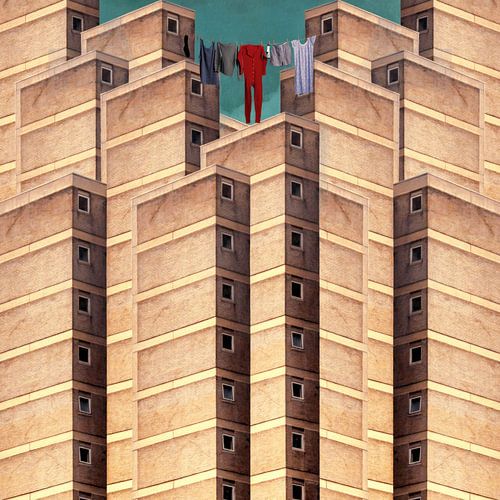 Rooftop Laundry by Marja van den Hurk