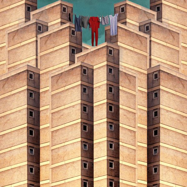 Rooftop Laundry by Marja van den Hurk