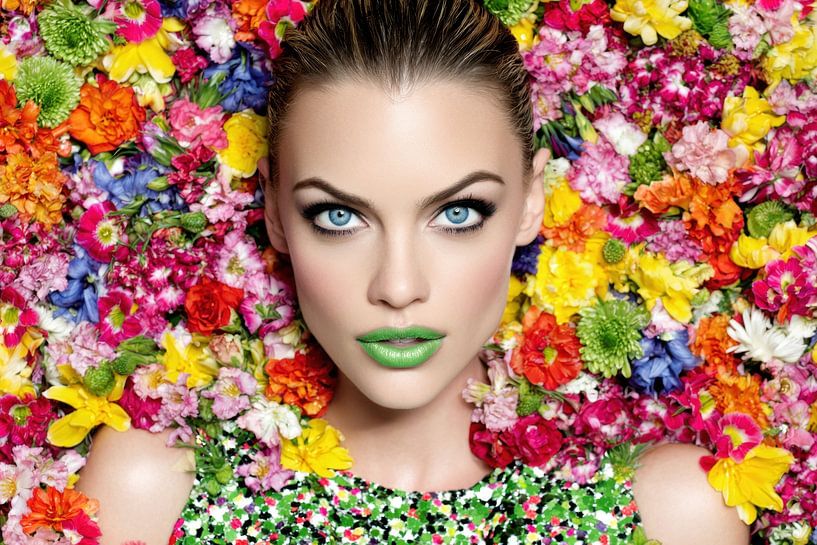 Frau mit Blumen von Egon Zitter