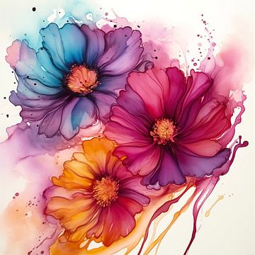 fleurs à l'aquarelle sur Virgil Quinn - Decorative Arts