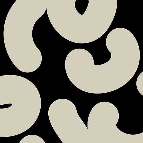 Formes abstraites Boho. Blanc sur noir no. 8