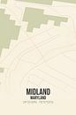 Vintage landkaart van Midland (Maryland), USA. van MijnStadsPoster thumbnail