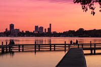 The Kralingseplas in Rotterdam during a beautiful sunset