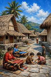 Het dagelijks leven in het traditionele Sasak-dorp Sade op Lombok van Vínculae