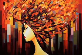 Abstraktes Gesicht von Imagine