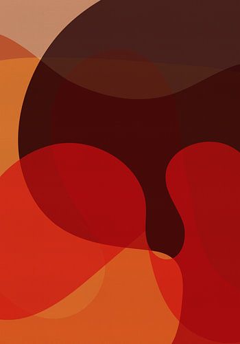 Retro golven in gebrand rood