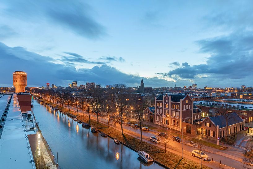 Stadsgezicht Utrecht, Vaarsche Rijn, Watertoren Heuveloord, Rotsoord, Rivierenwijk van Russcher Tekst & Beeld
