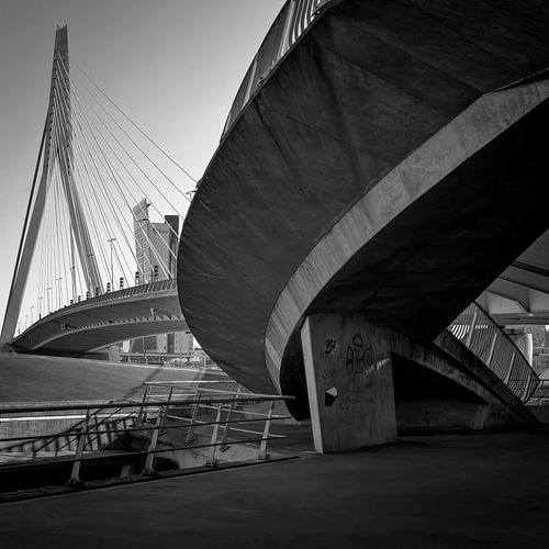 Stairs leading to the Erasmus Bridge