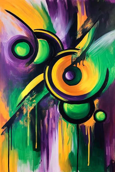 Abstracte kleurenexplosie - Dynamisch van Poster Art Shop