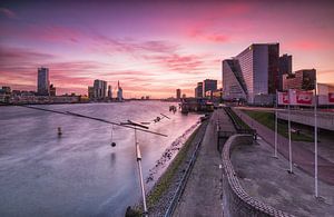 Zonsondergang Boompjes Rotterdam van Ilya Korzelius