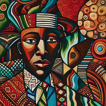 Farbenfrohes Porträt eines Mannes mit afrikanischen Wurzeln