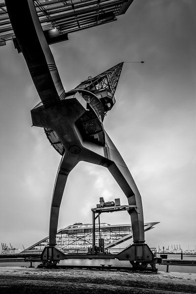 Hambourg, port, Altona, noir, blanc par Ingo Boelter