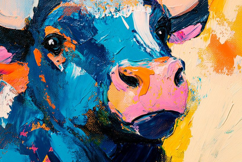 Kleurrijk rund - expressie in kleur van Poster Art Shop