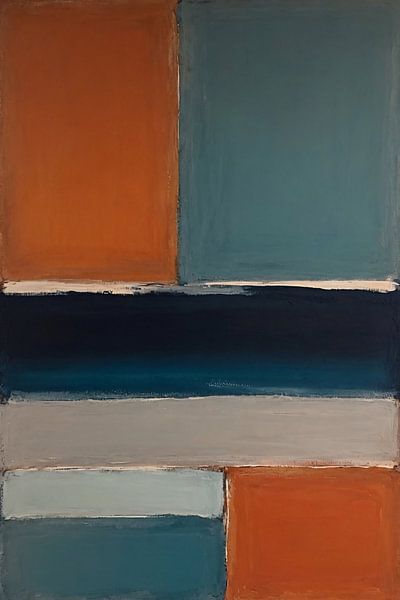 Abstract Harmony of Orange and Blue by Art & Soul Creations