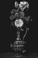 Stillleben Blumen Schwarz und Weiß