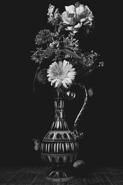 Nature morte fleurs noir et blanc par Eleida-Fotografie