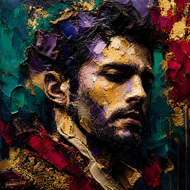 Crimson and Gold Elegia – From the Emerald Nocturnes Collection by Johannas Art Creations