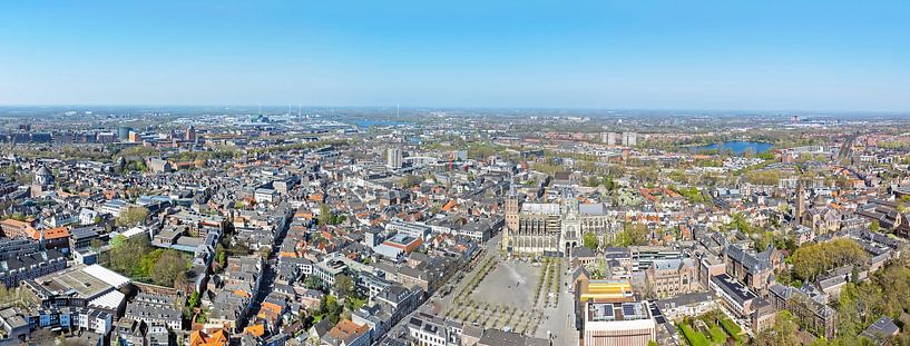 Aerial panorama of the city of &#039;s-Hertogenbosch with St. Jans cathedral in the Netherlands by Eye on You