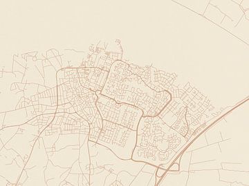 Kaart van Huizen in Terracotta van Map Art Studio