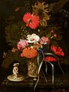 Blumen in einer dekorierten Vase, Maria van Oosterwijck von Meisterhafte Meister Miniaturansicht