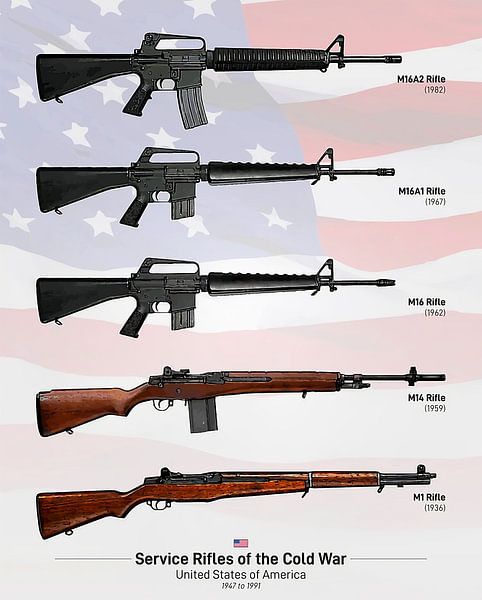 United States Cold War Service Rifles Poster von Maria Blair
