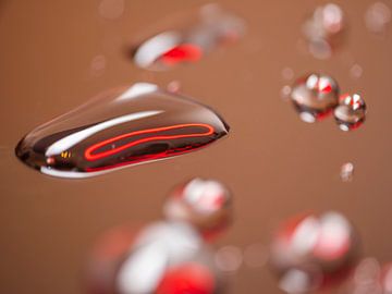 Raindrops with Red Color by Mustafa Kurnaz