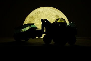 Towing the car in the moonlight van MK Audio Video Fotografie