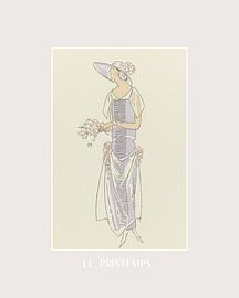 Le printemps | Historische Art Deco Modeanzeige | Vintage Frühjahrskollektion von NOONY