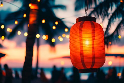 Magic lights on a beach evening by Poster Art Shop