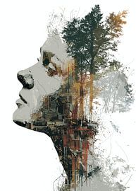 Double Exposure: Portrait of Nature and the City by Pixelbull Design