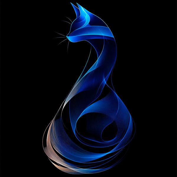 Shimmering blue cat by Poster Art Shop