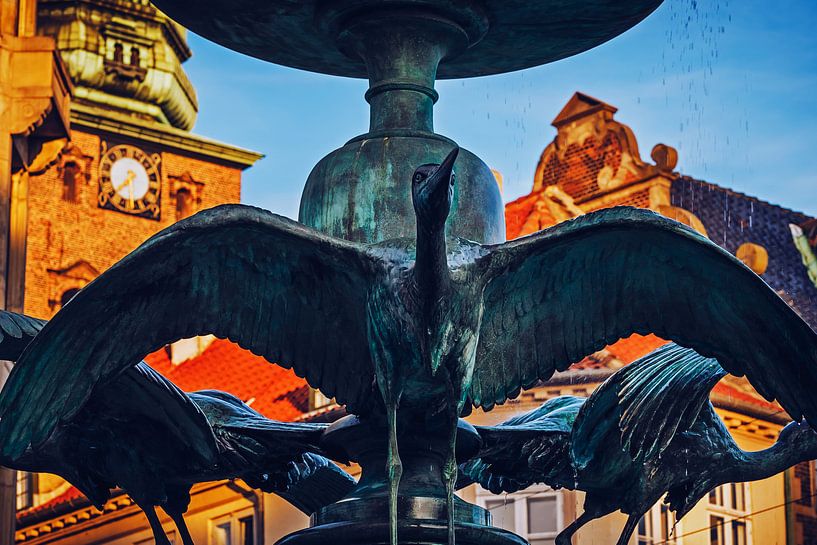 Kopenhagen - Storchenbrunnen / Amagertorv van Alexander Voss