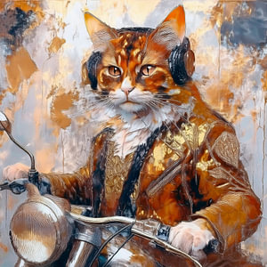 Hartgesottene Motorradkatze