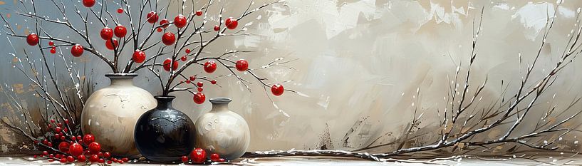 Winterstillleben Rot von Kunst Laune