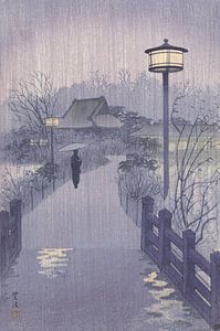 Regen in der Nähe des Shinobazu-Teiches, Kasamatsu Shirô