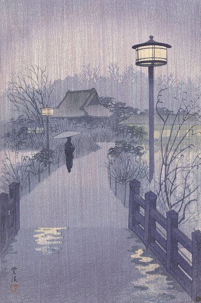 Rain near the Shinobazu pond, Kasamatsu Shirô by Masterful Masters