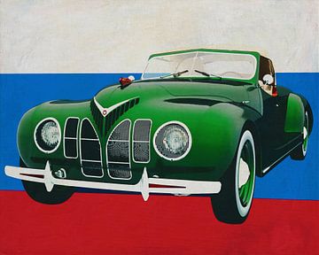 Zis 101-A Sport 1939 with flag of Russia by Jan Keteleer