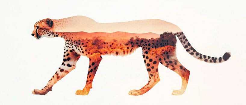 Lion in the landscape by Poster Art Shop