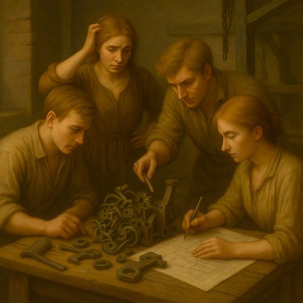 The Problem Solvers - AI Classica - People at work - Art for business by Basahen