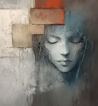 Vrouw Abstract van Abstract Schilderij