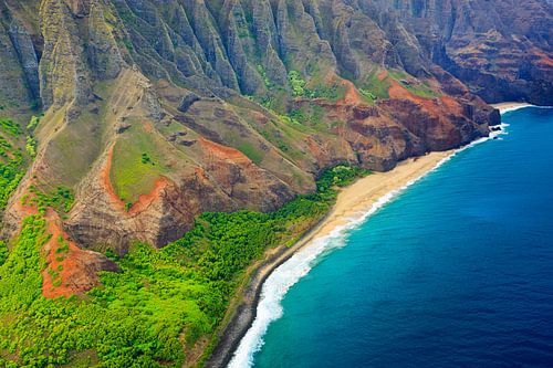 Helicopter View Napali Coast, Kauai, Hawaii