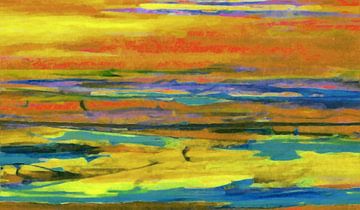 Impression abstraite de la chute de la lumière du soleil couchant sur Anna Marie de Klerk