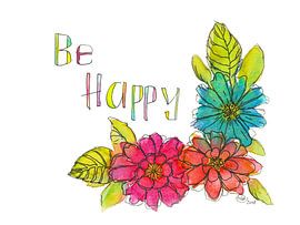 Be happy Blumengruß