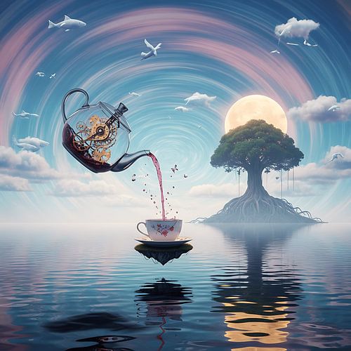 Traum zwischen den Realitäten - Moderner Surrealismus Wandkunst