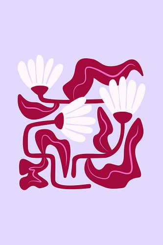 Gedurfde abstracte botanische motieven