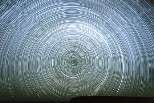 Startrail in Namibia - Star trails in the desert night