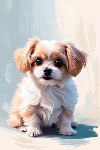 Schattige puppy kunst illustratie