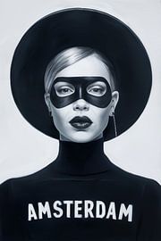 Black and White City Female 2.0 Artwork - Amsterdam by Team W 32 Gallery