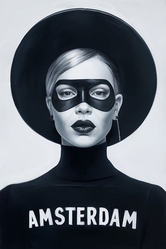 Black and White City Female 2.0 Artwork - Amsterdam